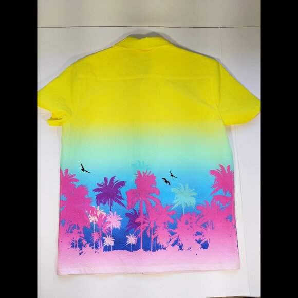 MTV Hawaiian Shirt Neon Colors Palm Trees 80s-Miami-Retro from 2024 RARE NEW Med - Picture 6 of 7